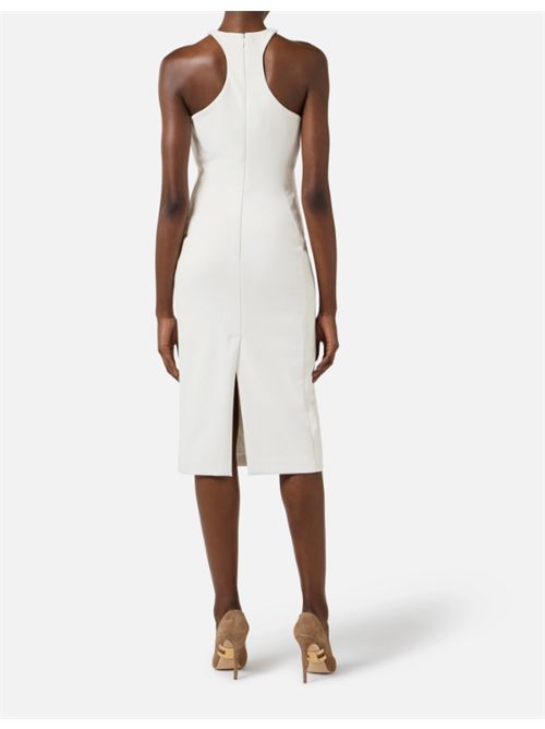 ABITO CON DETTAGLIO GIOIELLO ELISABETTA FRANCHI | AB91761E2360 avorio